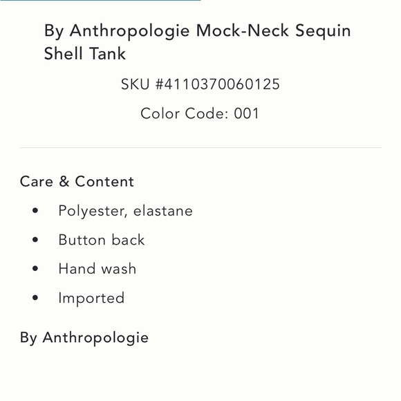 Nwt sequin mock neck shell tank anthro - Picture 8 of 9